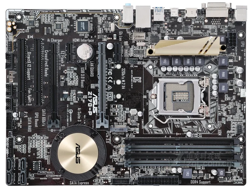 Оригинальная материнская плата ASUS Z170-P LGA 1151 DDR4 64GB USB2.0 USB3.0 USB3.1 DVI HDMI Z170 настольная материнская плата