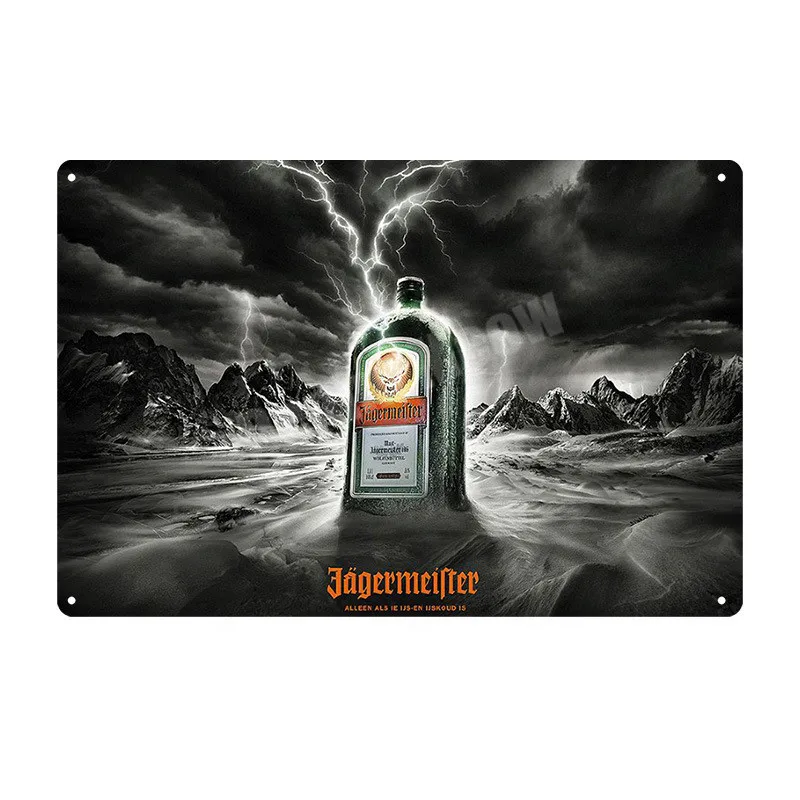 Jagermeister потертый шик, металлический плакат, украшение для паба, бара, голова оленя, настенная наклейка, ликер, металлическая настенная художественная жестяная вывеска, домашний декор, MN107 - Цвет: Q