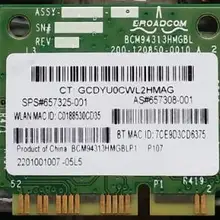 Broadcom Bcm94313HMGB BCM4313 Половина мини Pci-e Bluetooth 4,0 Беспроводная Wifi карта SPS: 657325-001 600370-001 для hp G4 G6 2000