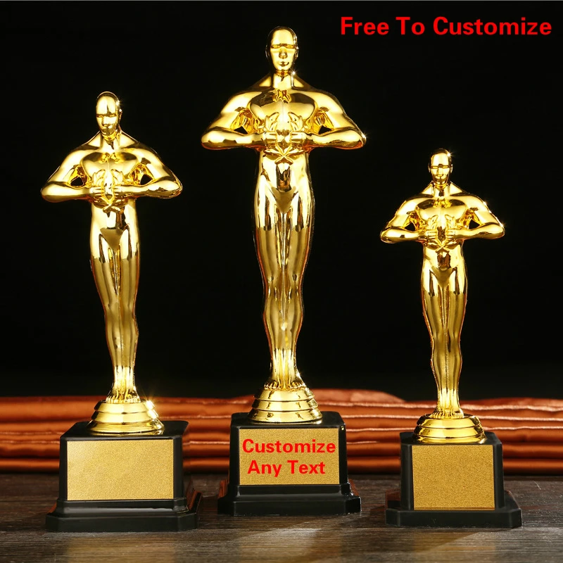 

New Customizable Oscar Statuette Academy Awards Trophies Plastic Gold Plating Craft Decoration Souvenir Cup Trophy Prize Crafts