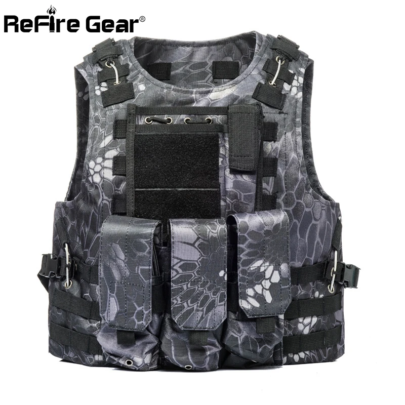 Refire gear Molle армейский боевой тактический жилет солдат США Военная форма Камуфляжный жилет мужской Карманный Пейнтбол страйкбол нейлоновый жилет