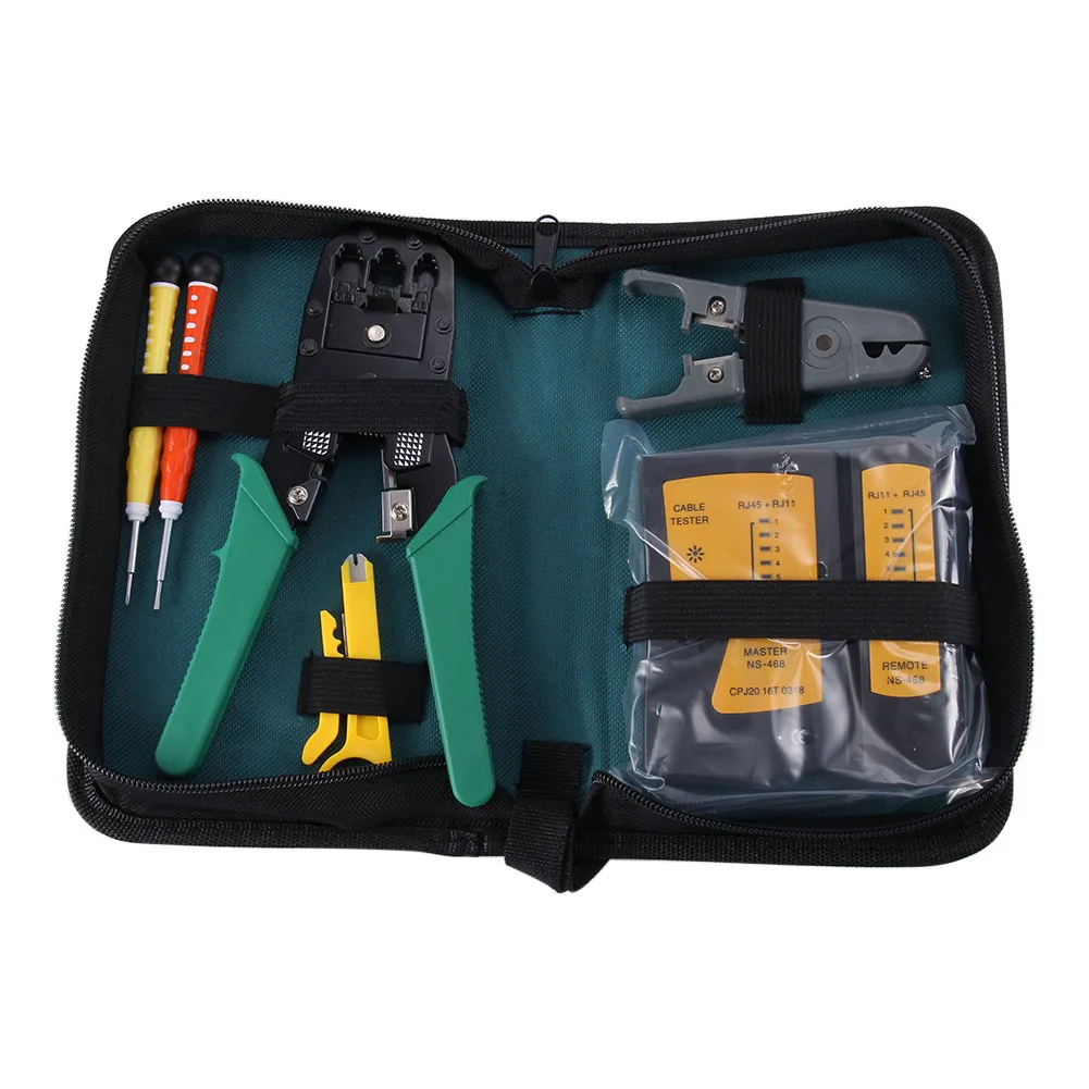 

Portable LAN Repair Tool Kit With Storage Box Cable Tester Plier Crimper Screwdriver Clamp Set JDH99