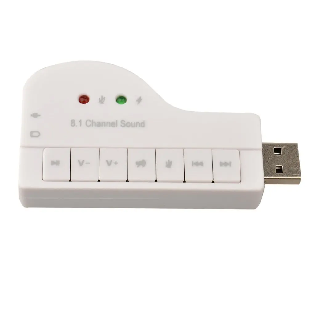 USB звуковая карта Virtual 8,1 Channel 3D Аудио адаптер с светодиодный подсветкой для настольный ноутбук, для ноутбука компьютер