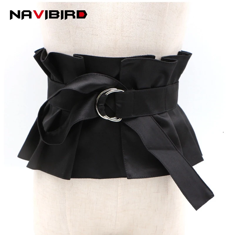 Korean Cloth Fabric Corset Belt For Coat 2018 Japanese Women Metal D Shaped Buckle Canvas Belts