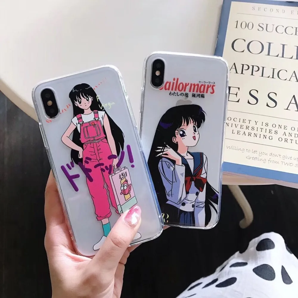 

Hazy beauty For iPhone X XS XS Max XR Case Transparent Cartoon Girl Pattern Phone Tpu Cases For iphone X 6S 7 8 plus Back Cover