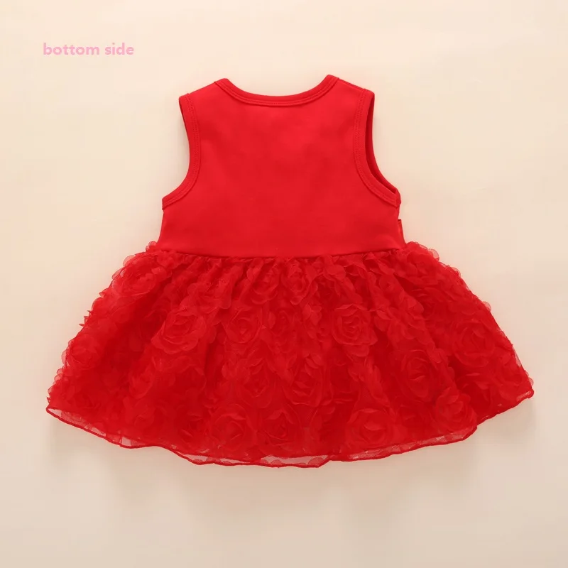 Красный Платье для малышей с бантом и В стиле принцессы возрастом 1 год для маленьких девочек вечерние платья на возраст 3, 6, 9 месяцев 1st платье на день рождения Robe Bebe Fille