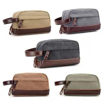 

New Men Travel Canvas Toiletry Bag Wash Shower Makeup Bag Organizer Portable Case Pouch Fashion Zipper Cosmetic Bag