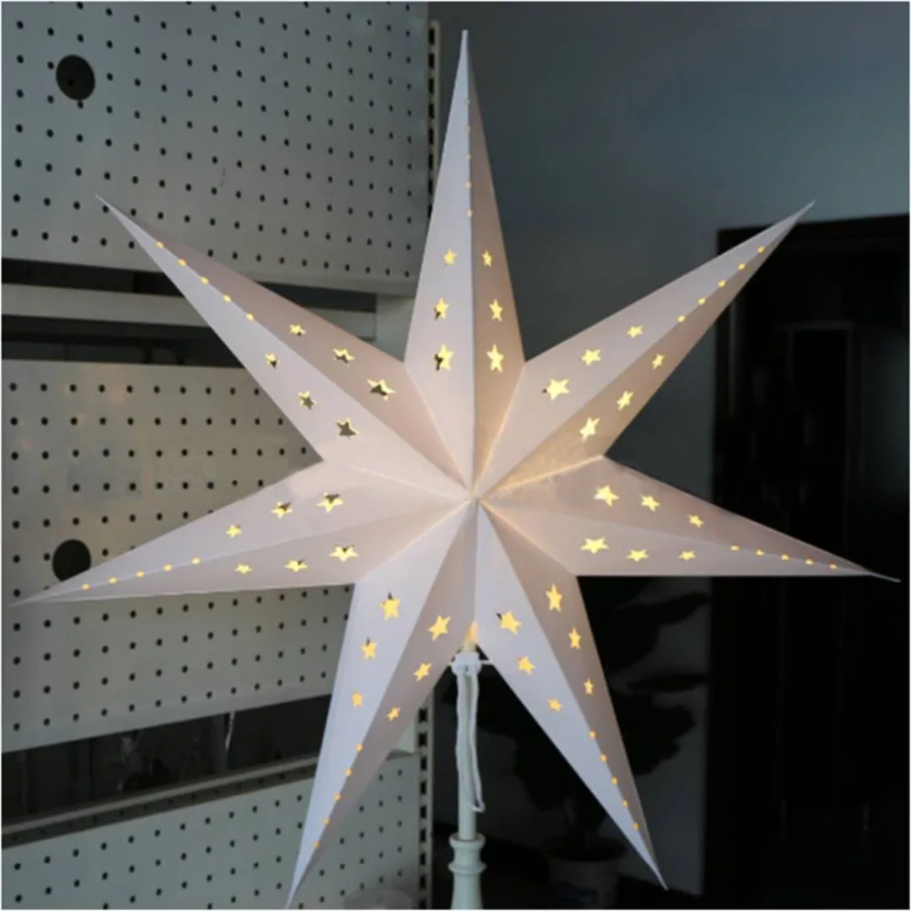 

Christmas decoration three-dimensional laser paper seven-pointed star ceiling ornaments colorful stars lampshade decoration 008