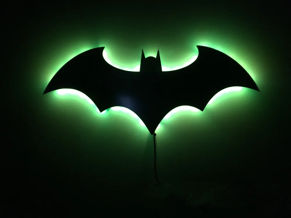 Luzes da Noite de parede batman símbolo criativo Fonte de Luz : Lâmpadas Led