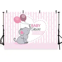 COMOPHOTO фон для фотографии розовые полосы baby shower девочка мальчик слон воздушные шары реквизит задний план фотостудия professional