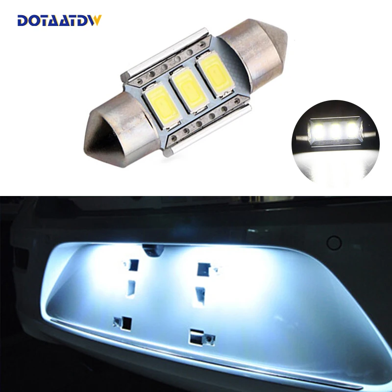 

DOTAATDW 1x LED 36mm White Canbus C5W Bulbs 5630 SMD Interior Lights License Plate Light For Renault Megane 2