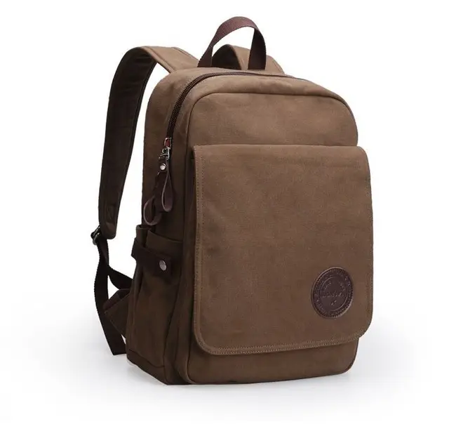 Mens Brown Vintage Canvas Backpack Rucksack Man Satchel Shoulder Mens Brown Vintage Canvas Backpack Rucksack Man Satchel Shoulder School Bag 1569