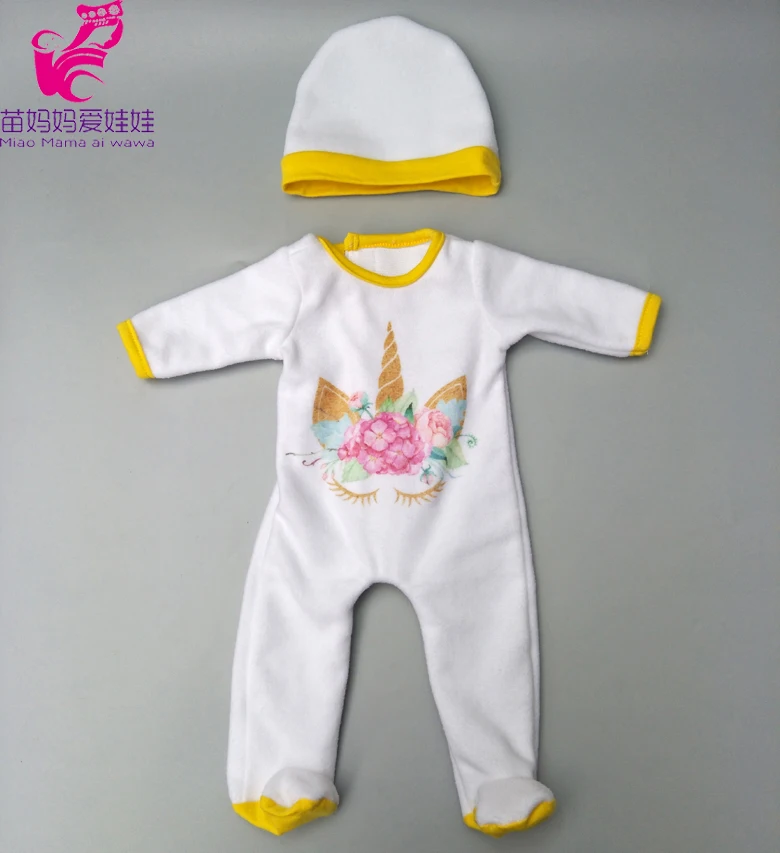 Кукла комбинезон, с мультяшным изображением, для детей, одежда с принтом "фламинго" для Новорожденные кукла oufit наборы для 1" Reborn baby Doll аксессуары игрушки одежда подарок для ребенка