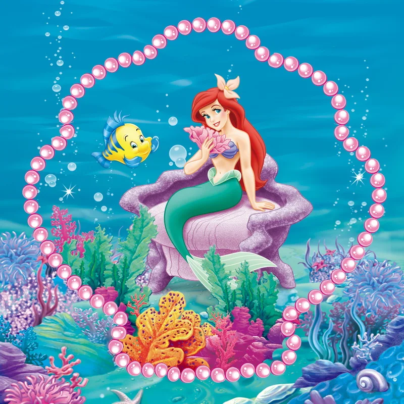 

8x8FT Ariel Princess Little Mermaid Coral Reef Sea Necklace Beads Custom Photography Studio Background Backdrop Vinyl 10x10 8x10