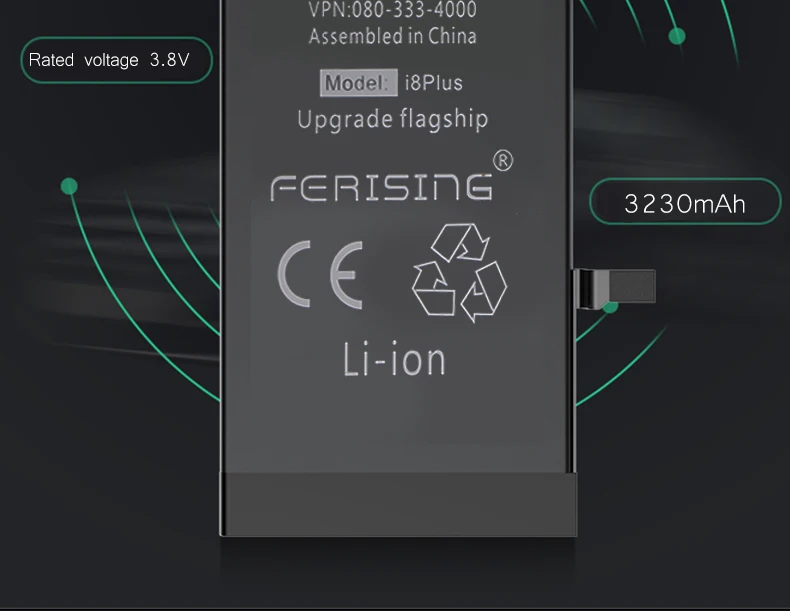 3230 мАч/3380 мАч FERISING батарея для iPhone 7 8 7P 8P Plus X большая емкость Телефона Внутренняя батарея для iPhone 7Plus 8Plus X