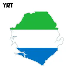 YJZT 14,4 см * 14,5 см Сьерра-Леоне флаг окна автомобиля наклейка светоотражающие Map ПВХ автомобиля Стикеры 6-1228