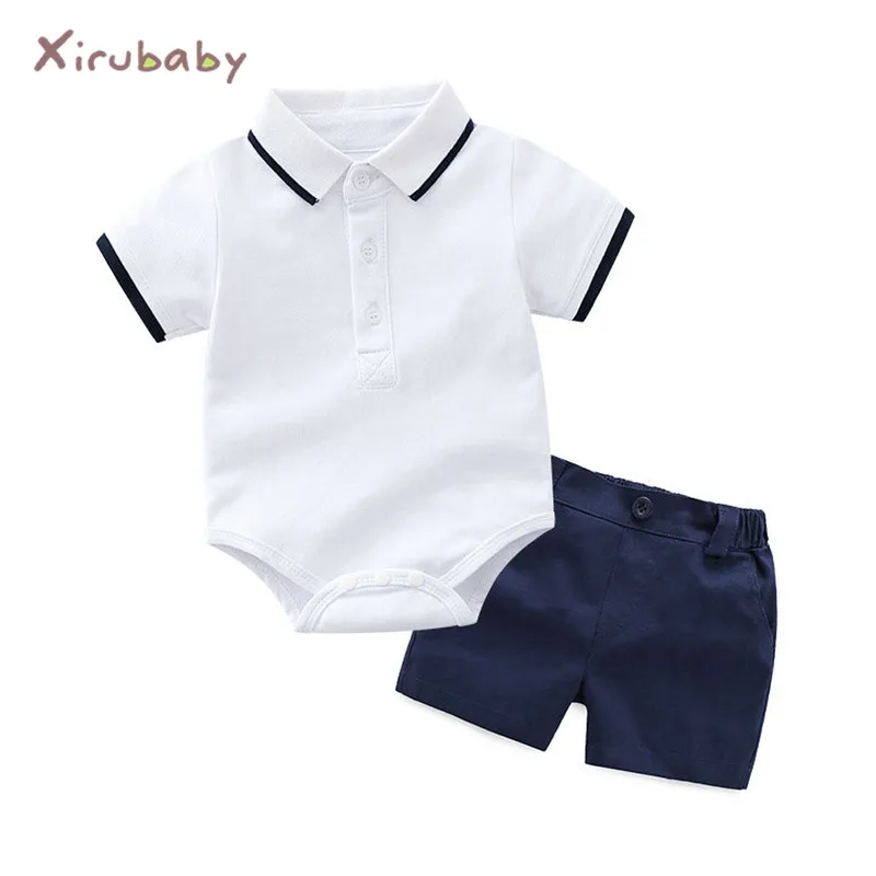 Tem Doger/комплекты одежды для малышей Одежда для новорожденных мальчиков Комплекты из 2 предметов летние футболки для маленьких мальчиков+ шорты, комплекты одежды спортивный костюм для малышей - Цвет: B