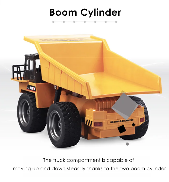 HUINA 1540 1:18 2.4G 6CH RC Alloy Dump Truck Auto Demonstration Function 
