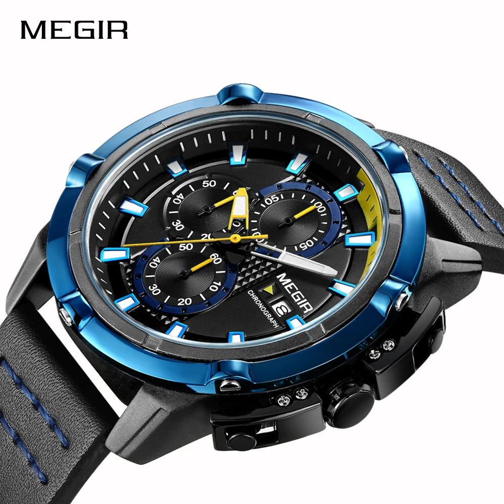 

MEGIR Men Quartz Sport Watch Relogio Masculino Chronograph Military Army Watches Clock Men Top Brand Luxury Creative Watch Men