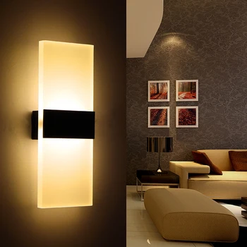 

Led Acrylic Bedside Wall Lamp Corridor Wall Mounted Sconce Night Lights Lamp Bedroom Decorative Lights Living Room Decoration