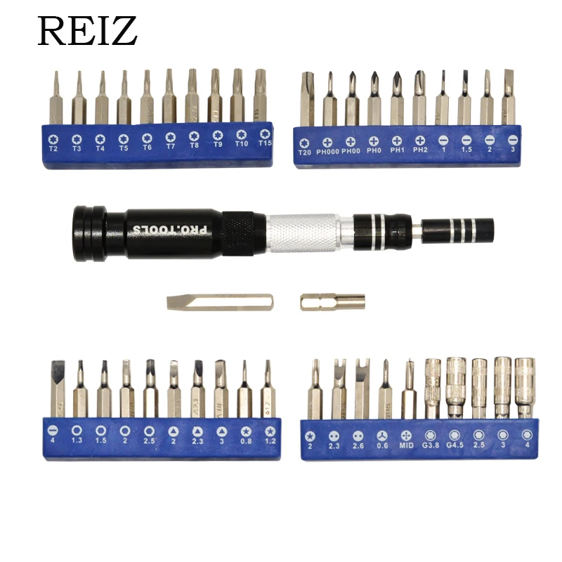 9REIZ 61 In 1 Precision screwdriver set Magnetic Disassemble Repair Tools Kit For Phone Laptop Watch Torx Bit Pocket Screwdriver