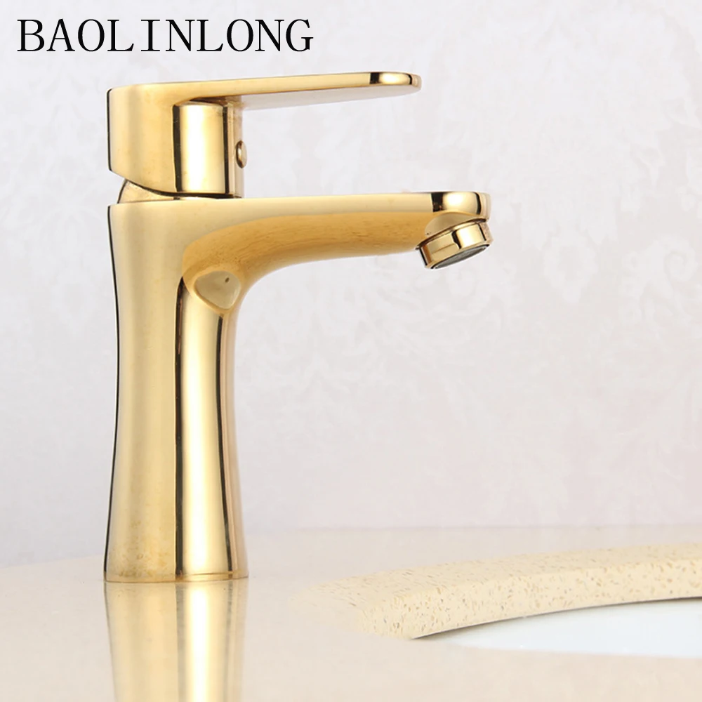 BAOLINLONG نمط النحاس الطابق جبل حوض الحمام صنبور الغرور أحواض من الزجاج خلاط صنبور الحنفية