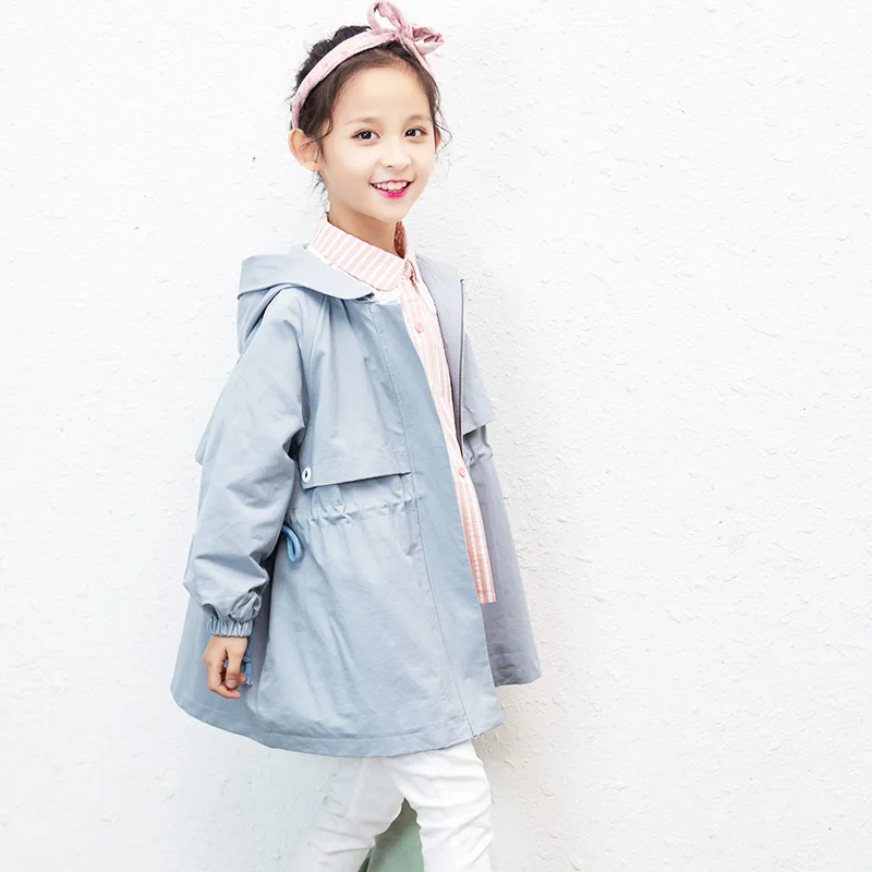 

Spring 2019 Korean Version of Girls'windbreaker Jacket In The Trend of Pure Color Children's Foreign-style Hot Selling Explosion