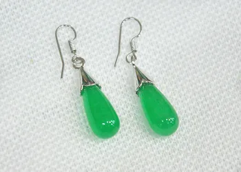 

Malay jade water ear drops in Aquamarine emerald National Style Earrings FREE SHIPPING