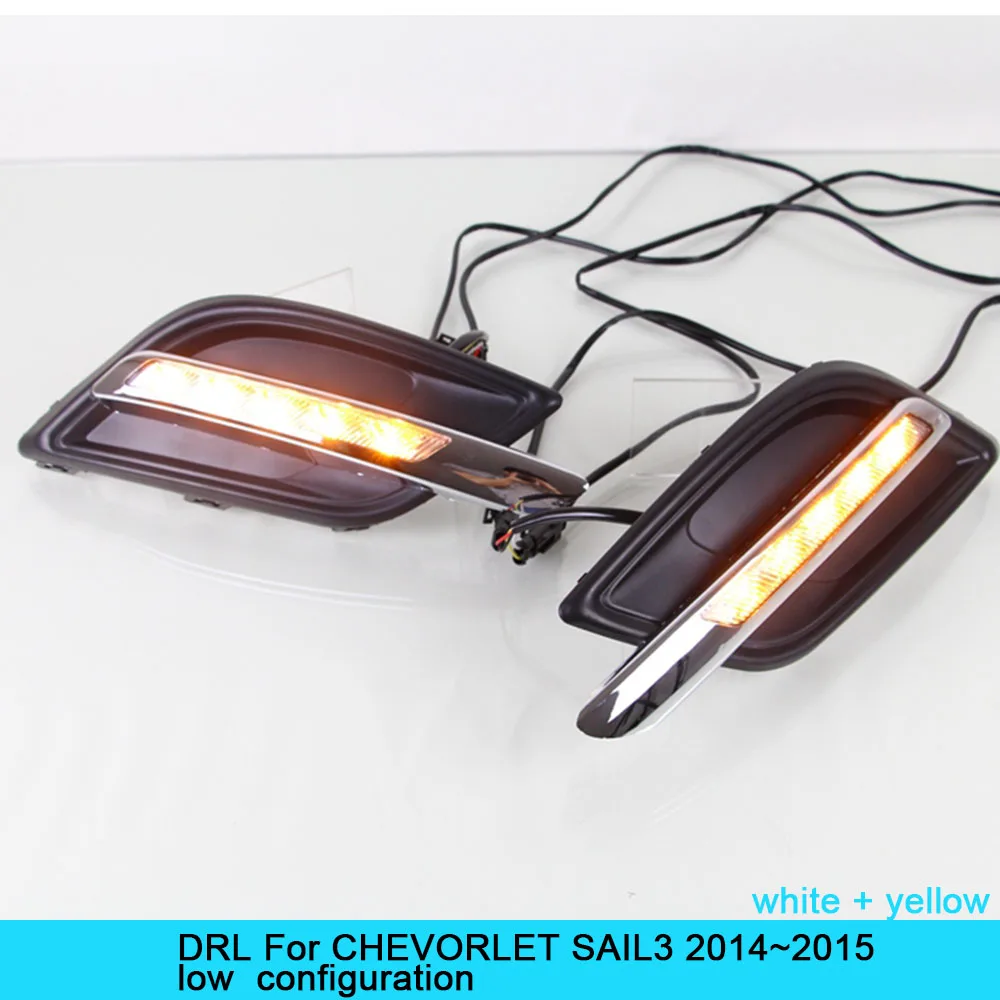 

Car LED DRL Waterproof ABS Super bright 12V LED Daytime Running Light for CHEVORLET SAIL 3 2014 2015