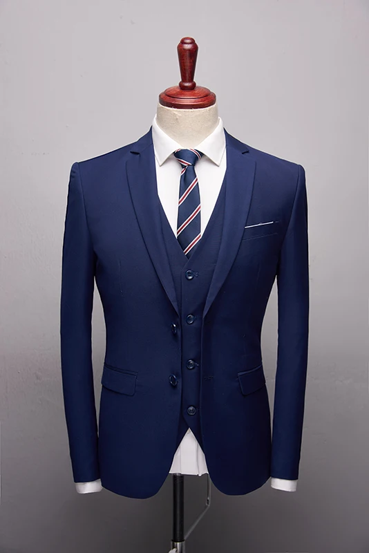 (Jacket+Pant+vest) Men Wedding Suit Male 3 Pieces set Korean version Blazers Slim Fit Business Formal Costume Casual Party