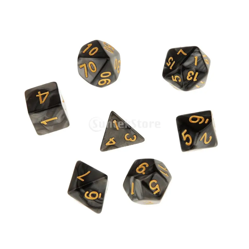 7 peices Polyhedral Dice for Dungeons and Dragons Dice D20 D12 D10 D8 D6 D4 Table Games +Dice Cup