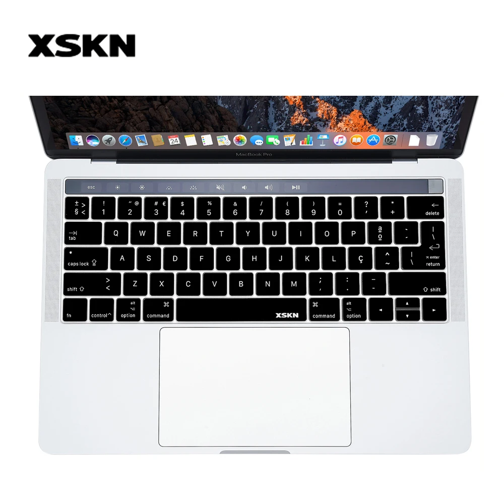 

XSKN Portuguese Keyboard Cover Skin for Touchbar ID Macbook 13 15 inch A1706 A1707 (2016 Release), Free Gift Touch Bar sticker