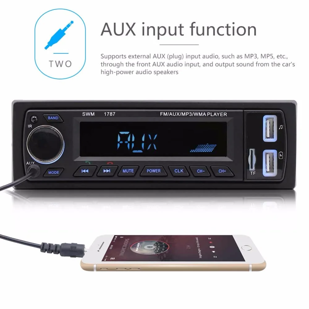 Радио 1 Din Handsfree Bluetooth Авто Радио USB зарядка для мобильного телефона Высокое качество сабвуфер музыка отключение памяти автомобиля стерео