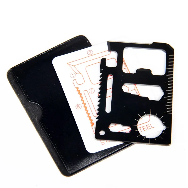 

1pc New Black Multi Tools 11 in 1 Multifunction Outdoor Hunting Survival Camping Pocket Military Credit Card Knife