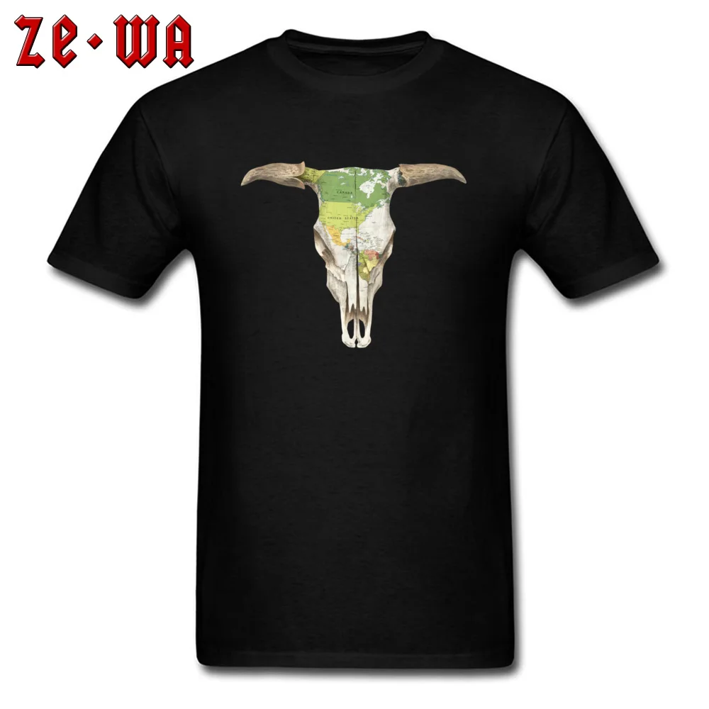 Go West Man футболки 3D дикий череп топы короткий рукав футболка Bull Skull карта на заказ