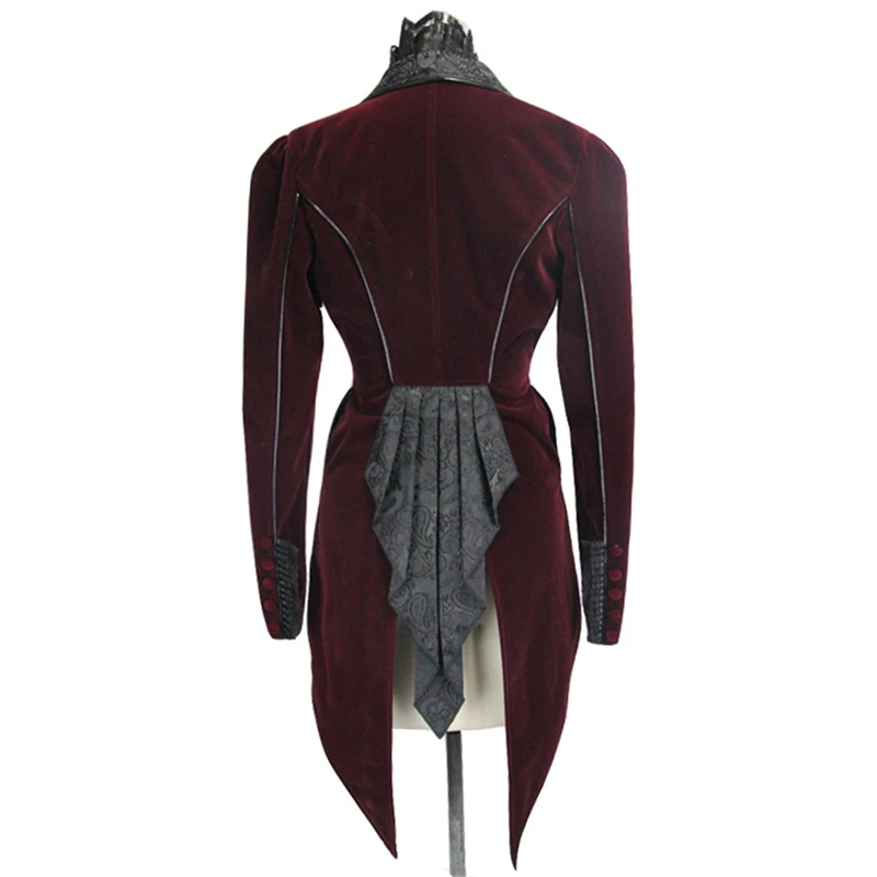 Стимпанк женские зимние пальто готическая длинная хлопковая куртка Дворцовая стоячий воротник пальто с длинным рукавом Верхняя одежда