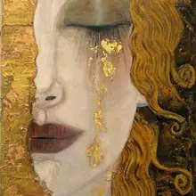 Красивая женщина портрет маслом картины Густав Климт «Золотые слезы» Репродукция холст искусство Высокое качество ручная роспись