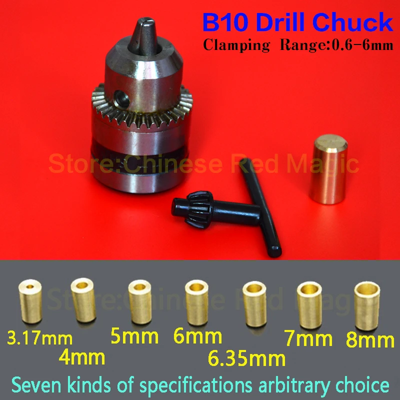 Drill Chuck 0.6-6mm Mount B10 Taper Type Lathe Chuck For Electric Power Tools