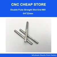 5 шт. 4*22 мм два двойных прямых флейты фреза, Гравировальный Бит с ЧПУ, деревообрабатывающие фрезы наборы, Карбид Концевая фреза - изображение