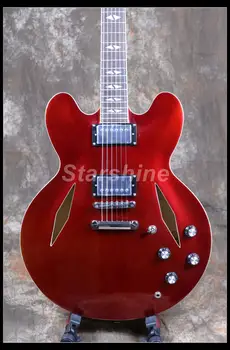 Starshine Semi Hollow Body Electric Guitar CC-HL4W Metal Red TOM Bridge Dove Style Good Sound