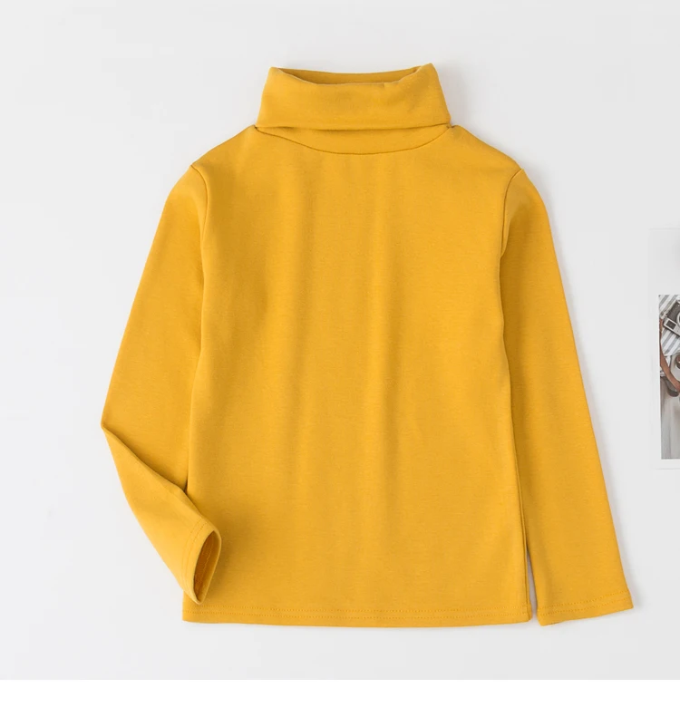 

2019 winter children's clothes solid long sleeve thicken fleece baby unisex pullovers t-shirts for boys girls kids tshirt tops