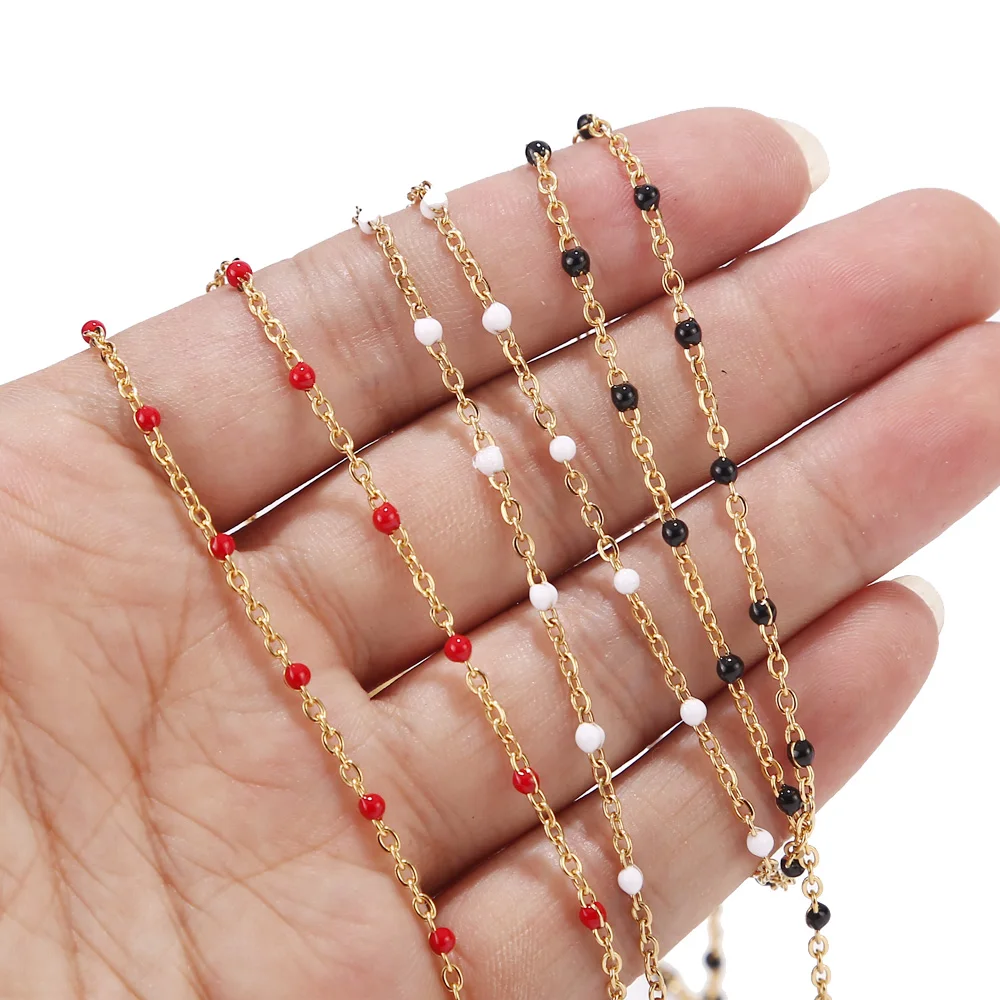 Largura de Aço Banhado a Ouro Cabo por Satélite Cadeia de Bola para as Mulheres Colar de Tomada Atacado Rolo Metros 2mm Inoxidável Frisado Menina 1 - 10 6 Componentes p joias