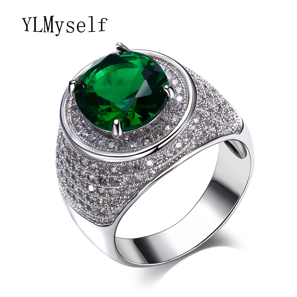 New oval cut big crystal stones cz ring Green and Champagne color anillo dropshipping Trendy Ring For party Jewelry