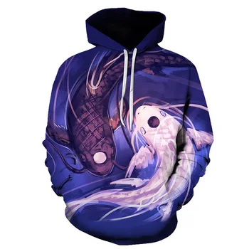

New Anime Hoodies fish 3D print Hoodies Men Womens hooded Sweatshirts Male Pullover Hot Sale Tracksuits free shipping