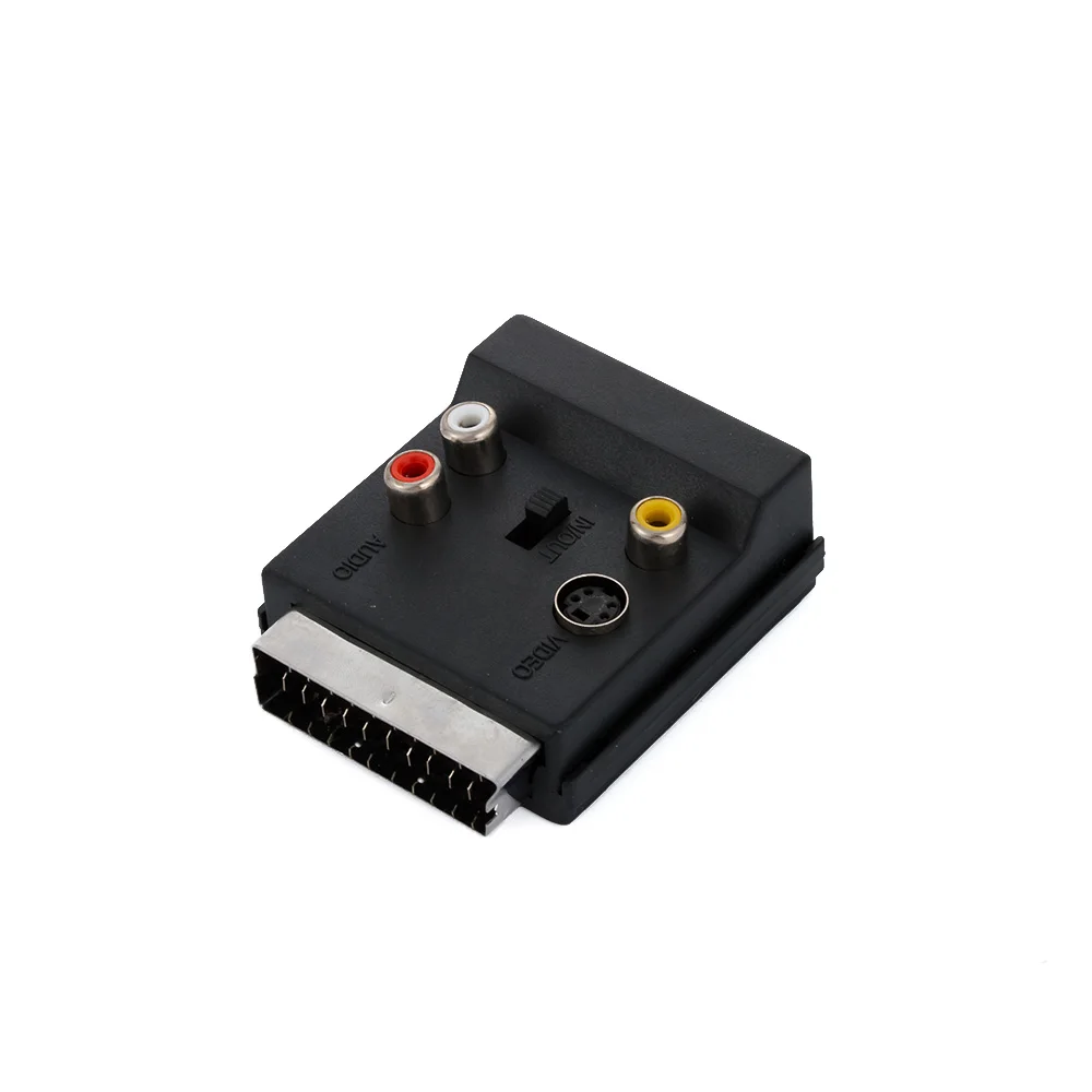 1 шт. SCART к 3RCA адаптер питания SCART мужчин и женщин W/переключатель и s-видео терминал разъем Черный адаптер