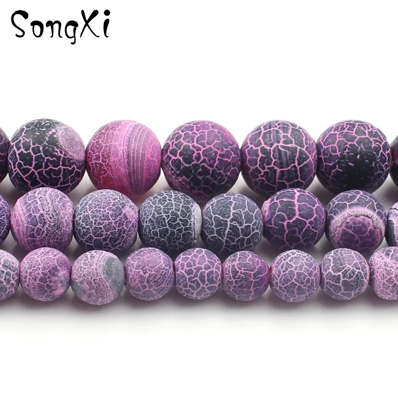 

Natural Stone Fuchsia Frost Dream Fire Agates 6 8 10mm Round Loose Spacer Beads for Jewelry Making DIY Bracelet Necklace 15 Inch