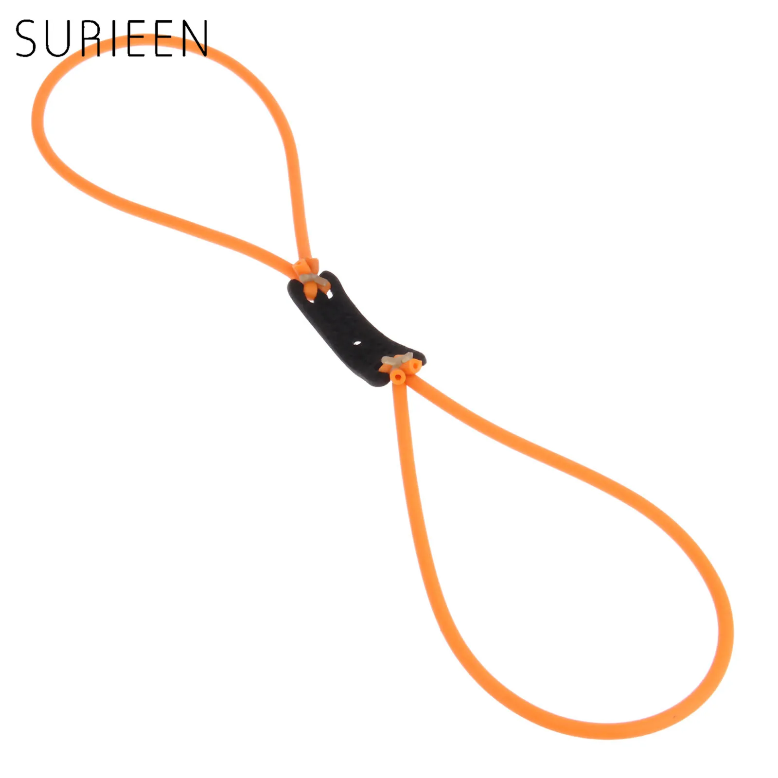 SURIEEN 4-Strip Practical Slingshot Rubber Band Resilient Rubber Tube Catapult Elastic Bungee Slingshots Replacement Orange 1842