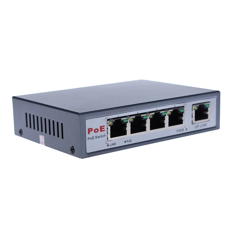 

CCTV 4-Port 10/100M PoE Net Switch/Hub Power Over Ethernet PoE&Optical Transmission For IP Camera System Network Switch 802.3af