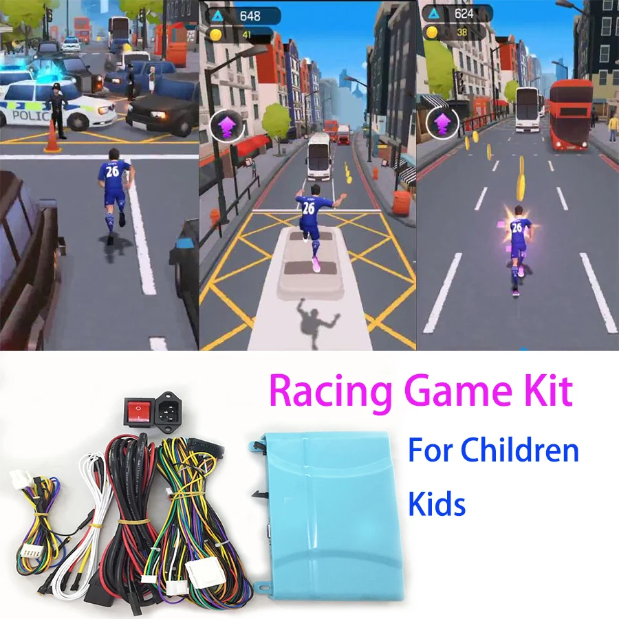 US $150.99 Parkour Video Racing Game Board PCB Home DIY Arcade Kit Record Score Car Racing Game For Children Kids Family Entertainment