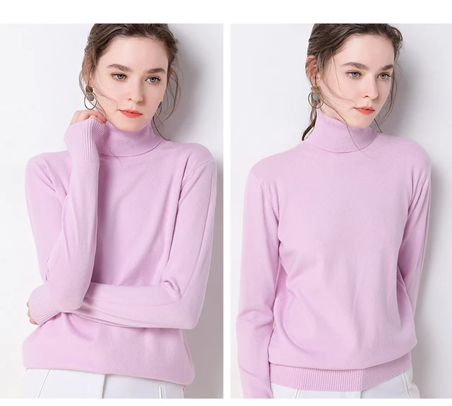 2019 Autumn Winter sweater women turtleneck cashmere sweater knitted pullover women sweter fashion sweaters new Plus Size tops 28 详情_11